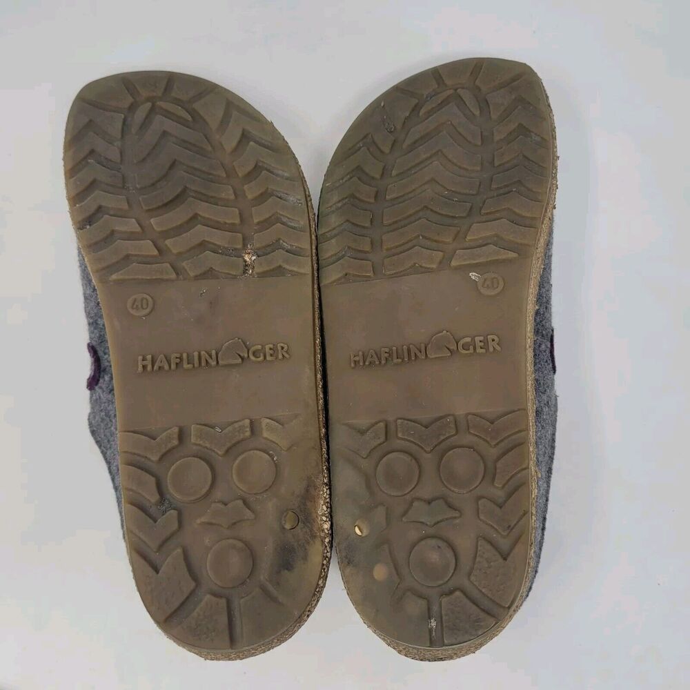Haflinger Clogs EU40 US9 Gray Wool Felt Swing Swirls Geometric Slippers Slip On - Picture 8 of 11